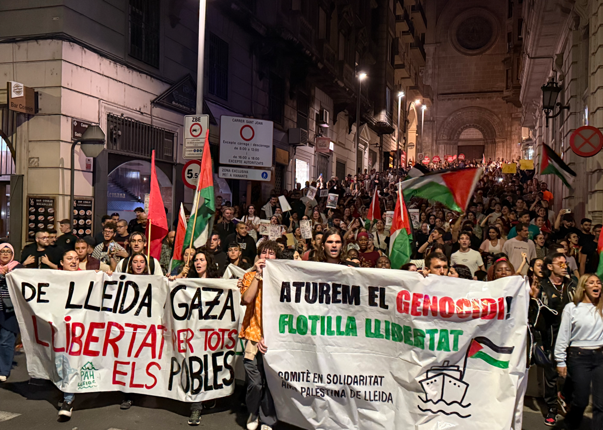 ACN / Manifestación en Lleida contra el asalto de la Flotilla por parte de Israel