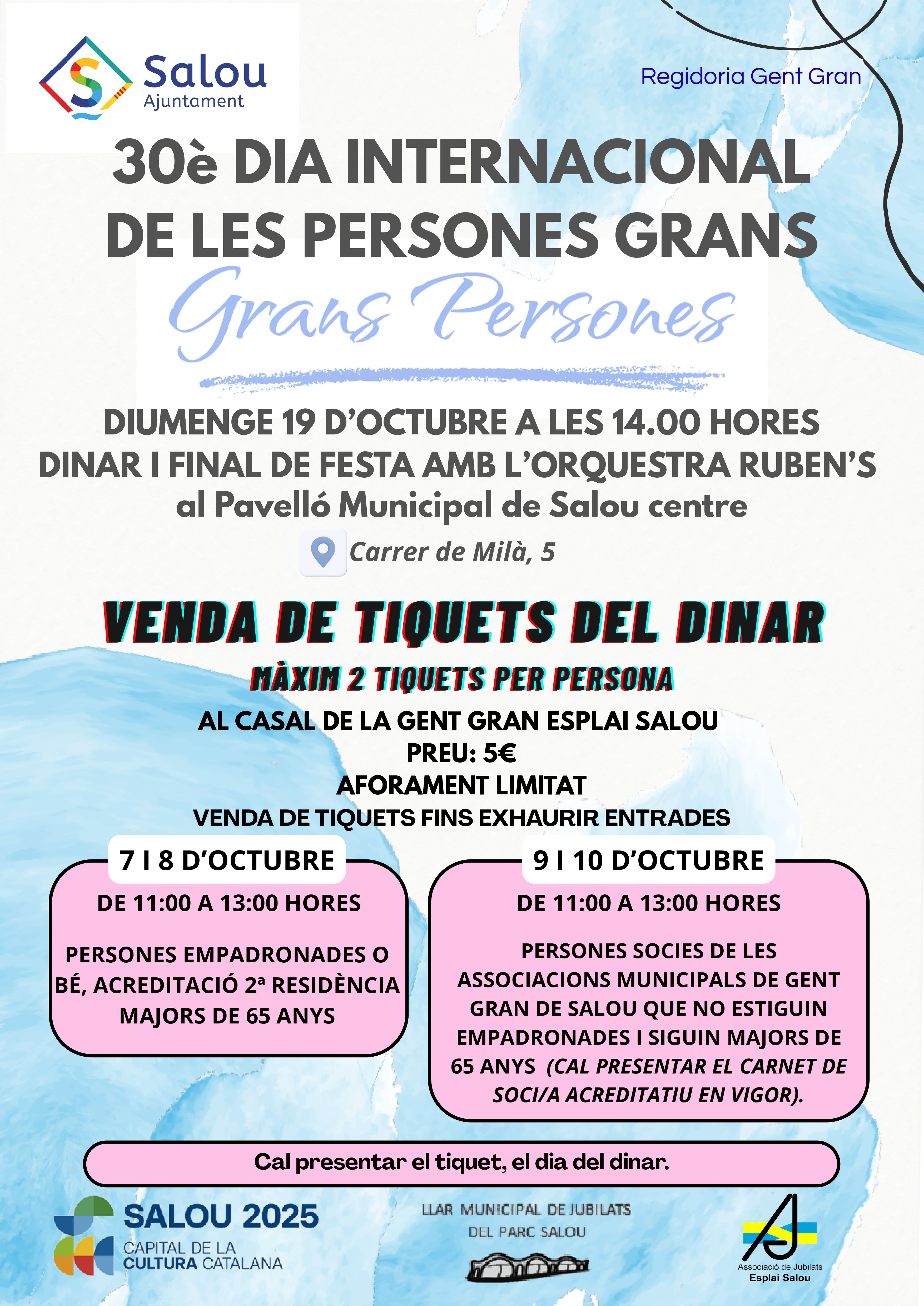 Cartell del 30è Dia Internacional de les Persones Grans de Salou