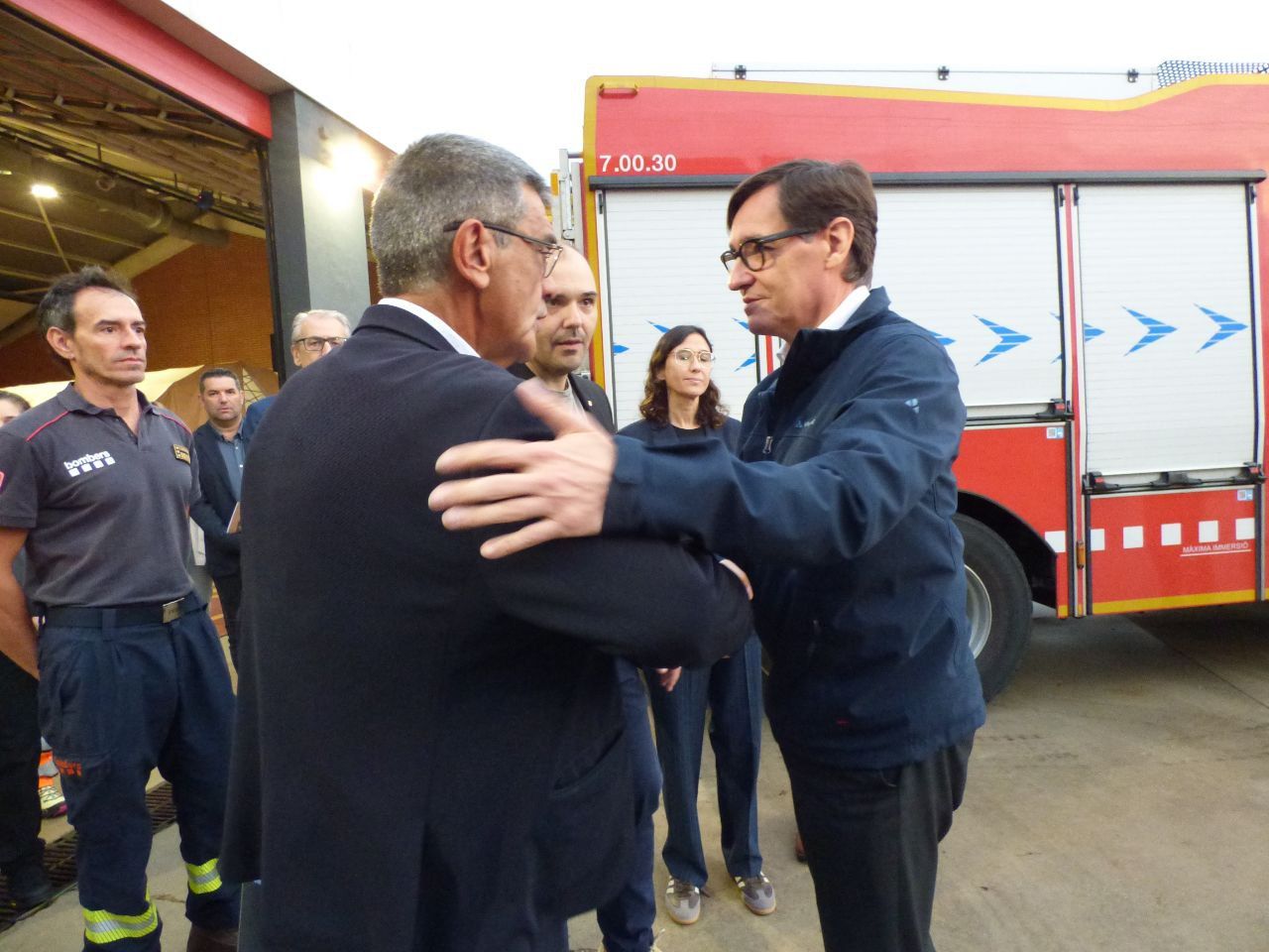 El president de la Generalitat, Salvador Illa, al centre de comandament del CECAT a les Terres de l'Ebre 1