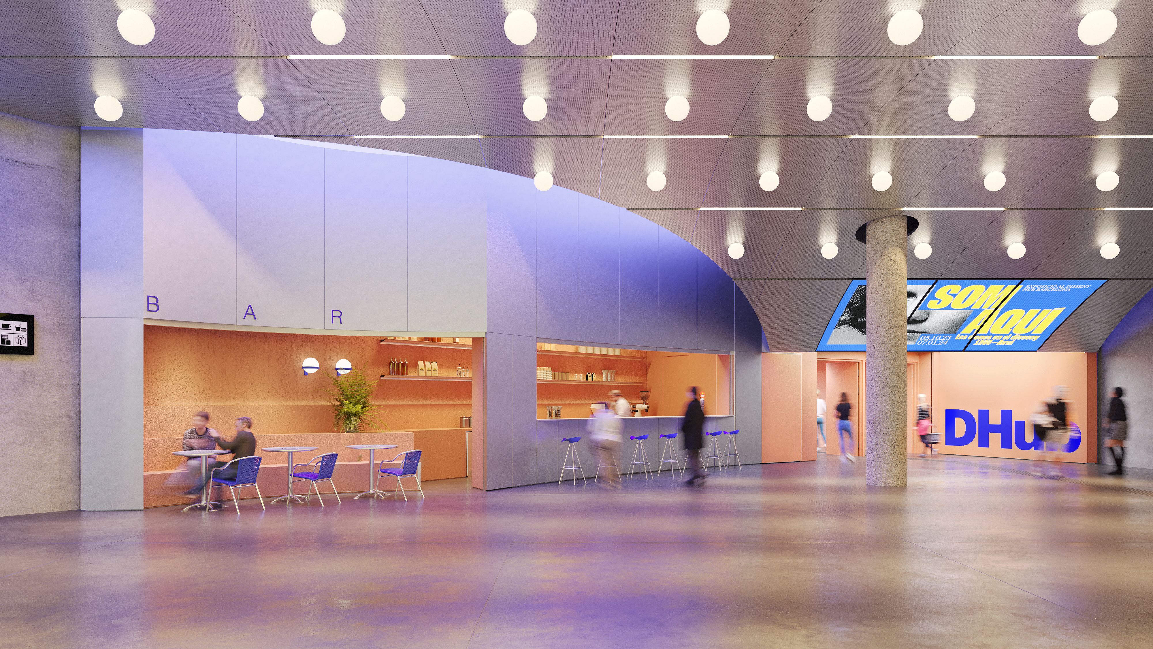 Nou vestíbul singular que connectarà el metro de Glòries amb l’interior del DHub