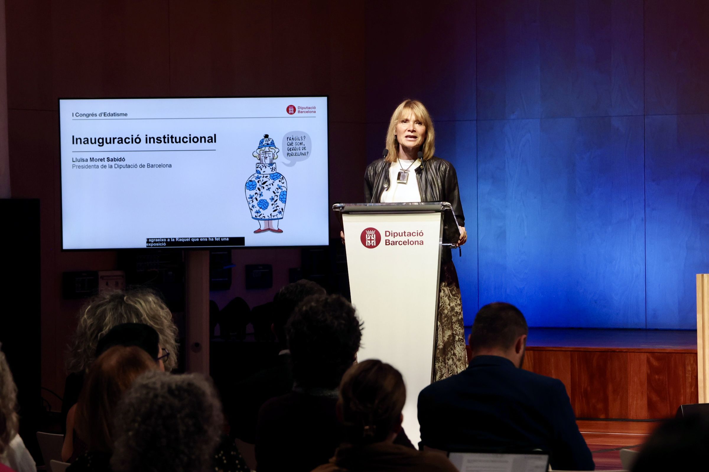 La presidenta de la Diputació de Barcelona, Lluïsa Moret, durant la inauguració institucional | FOTO: Xavier Subias / Diputació de Barcelona