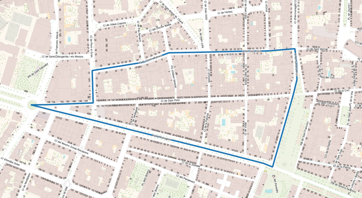 Mapa de l'àrea de Vilafranca presentada a la convocatòria del Pla de Barris