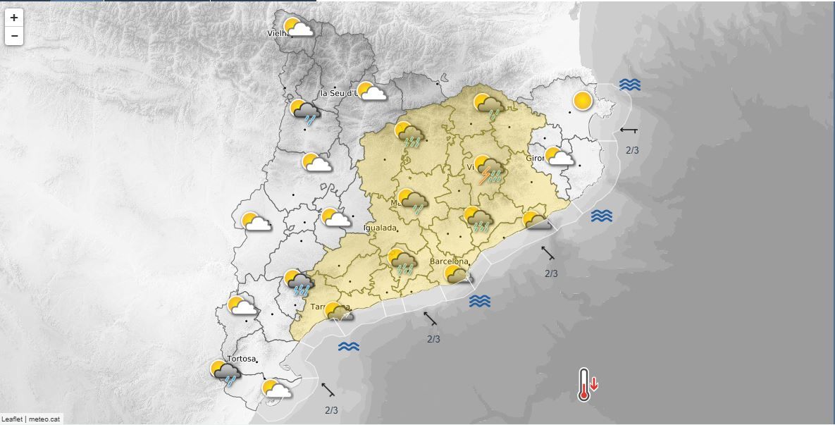 Mapa de previsión del tiempo el jueves 16 de octubre Mapa de previsión del tiempo el jueves 16 de octubre