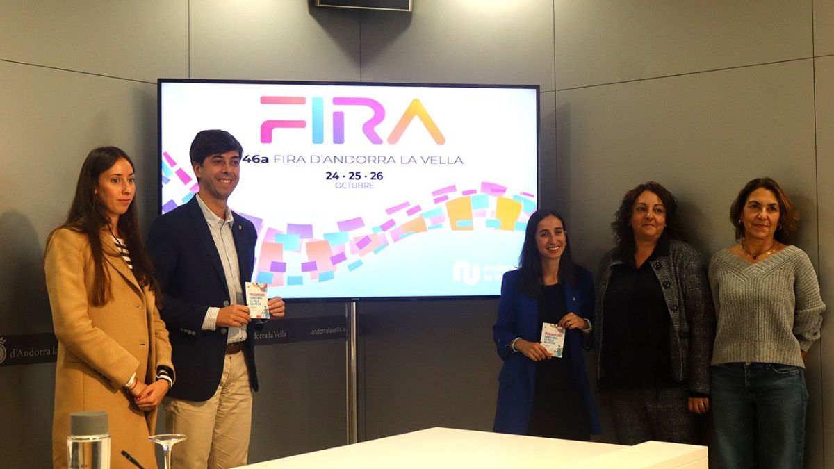 Els cònsols d'Andorra la Vella, Sergi González i Olalla Losada, aquest dimecres en la presentació de la 46a edició de la Fira d'Andorra la Vella 1 Los cónsules de Andorra la Vella, Sergi González y Olalla Losada, este miércoles en la presentación de la 46ª edición de la Feria de Andorra la Vella 1