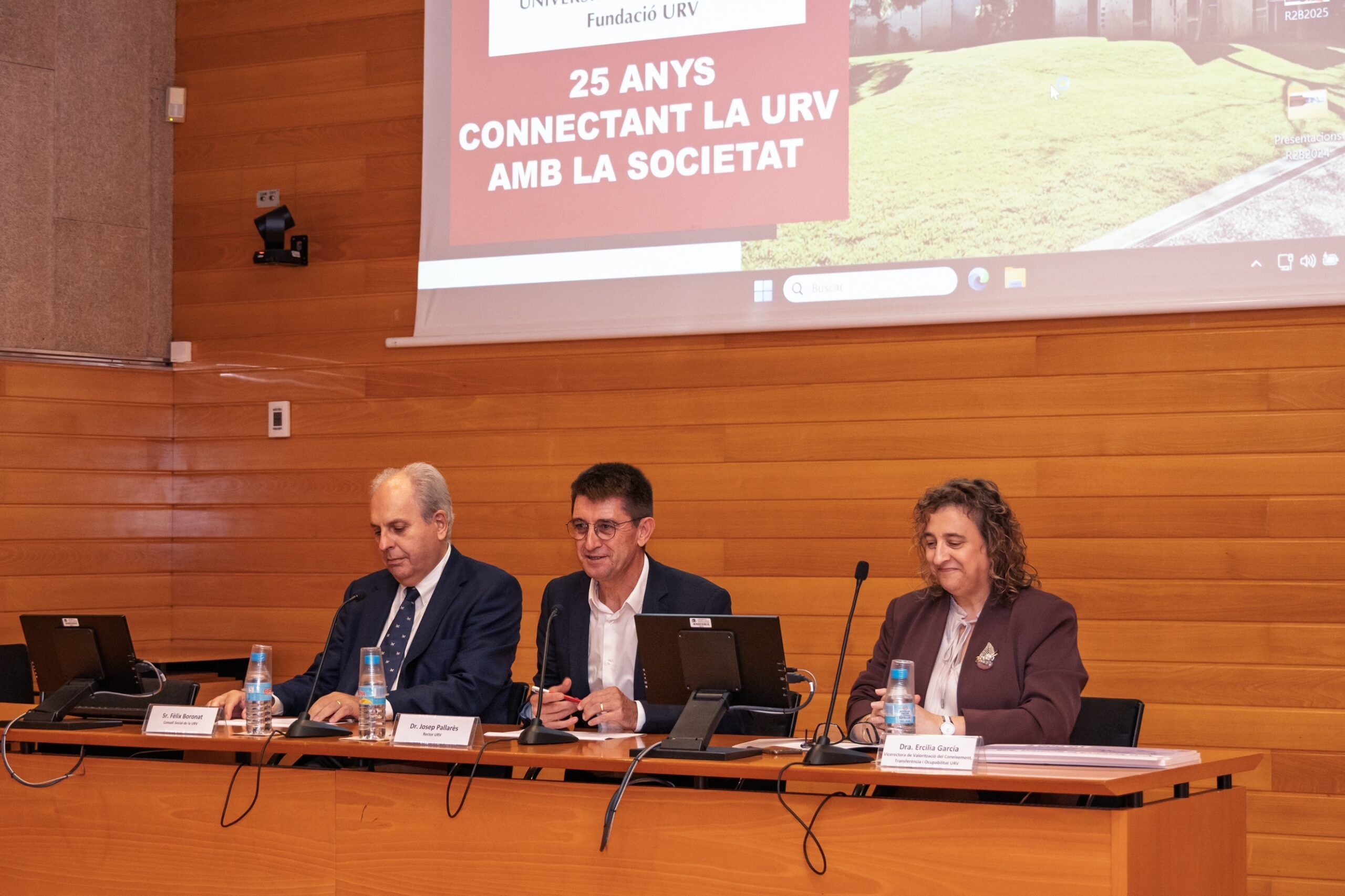 Fèlix Boronat, Josep Pallarès y Ercilia Garcia, durante el acto