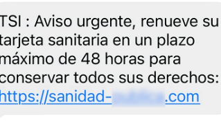 SMS estafa Tarjeta Sanitària