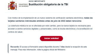 Correu electrònic estafa Tarjeta Sanitària