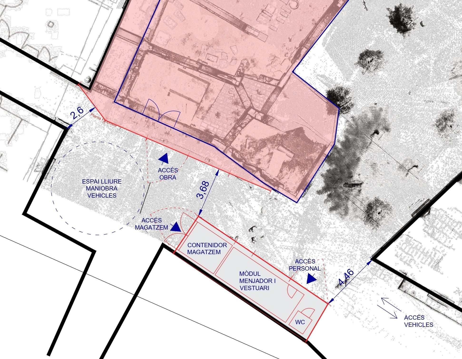Plànol de les actuacions a Ca la Garsa, a Tarragona Plànol de les actuacions a Ca la Garsa, a Tarragona