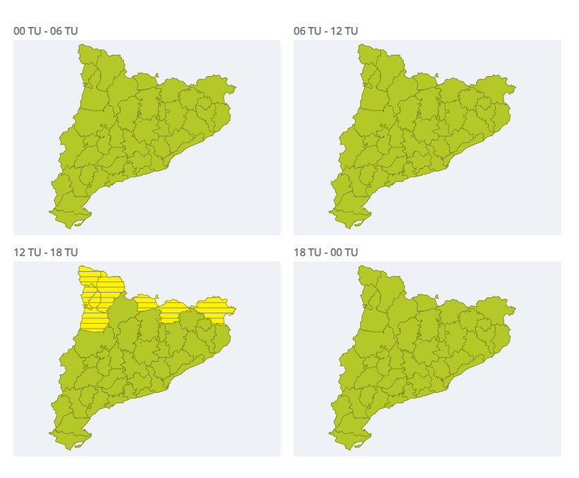 Avisos per vent el 8 de novembre del 2025