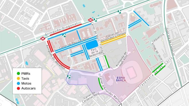 Mapa accesos Camp Nou