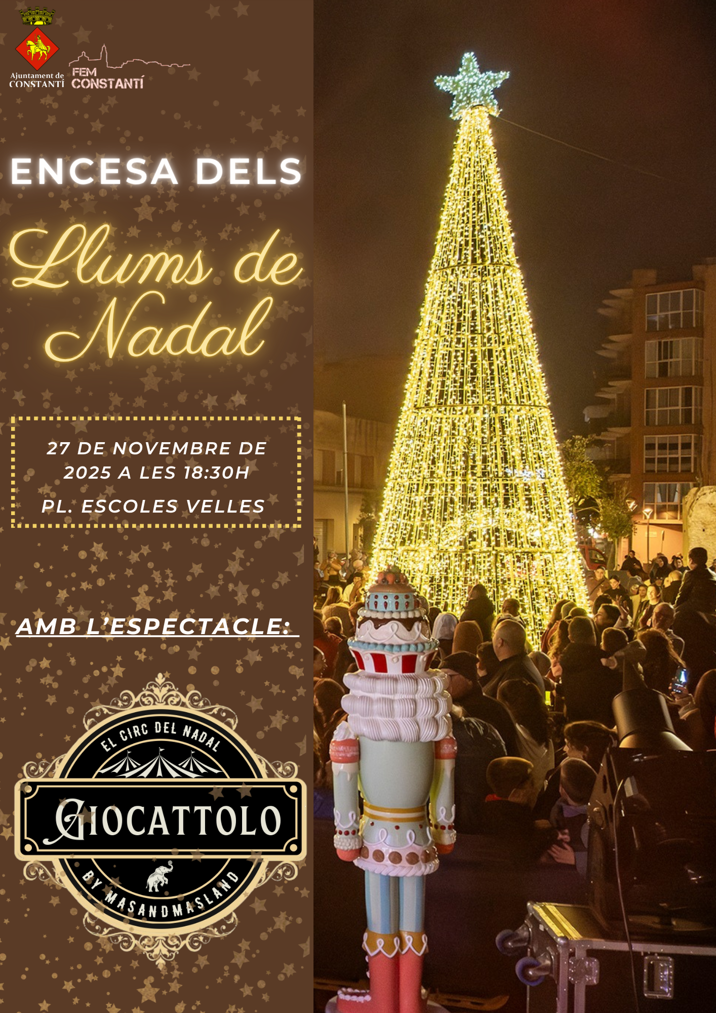 Cartell de l'encesa de llums de Nadal de Constantí 2025
