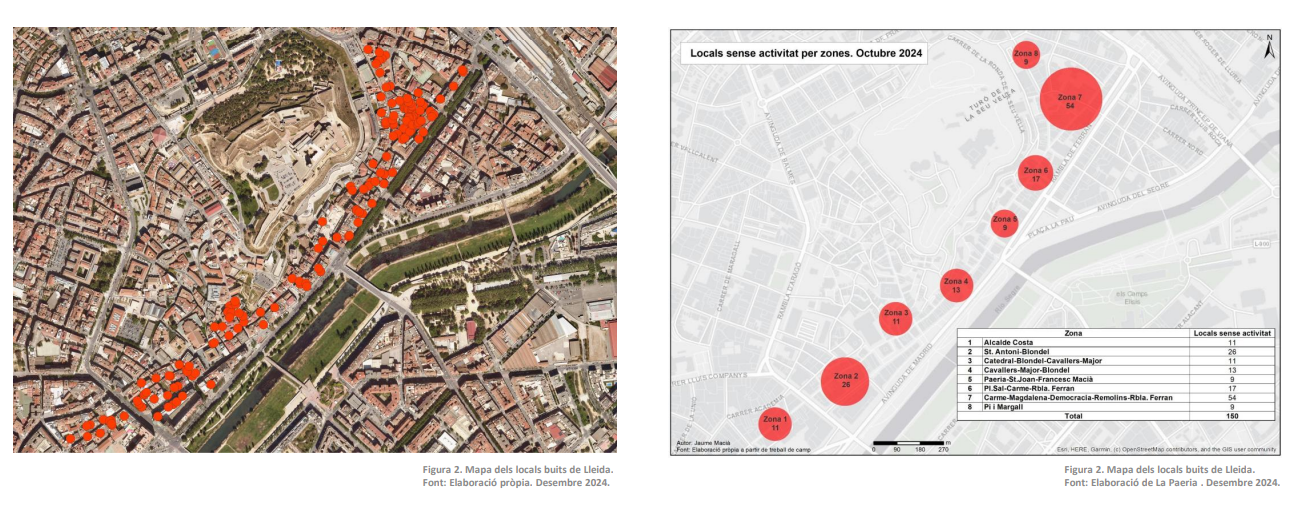 Locals buits a l'Eix comercial de Lleida