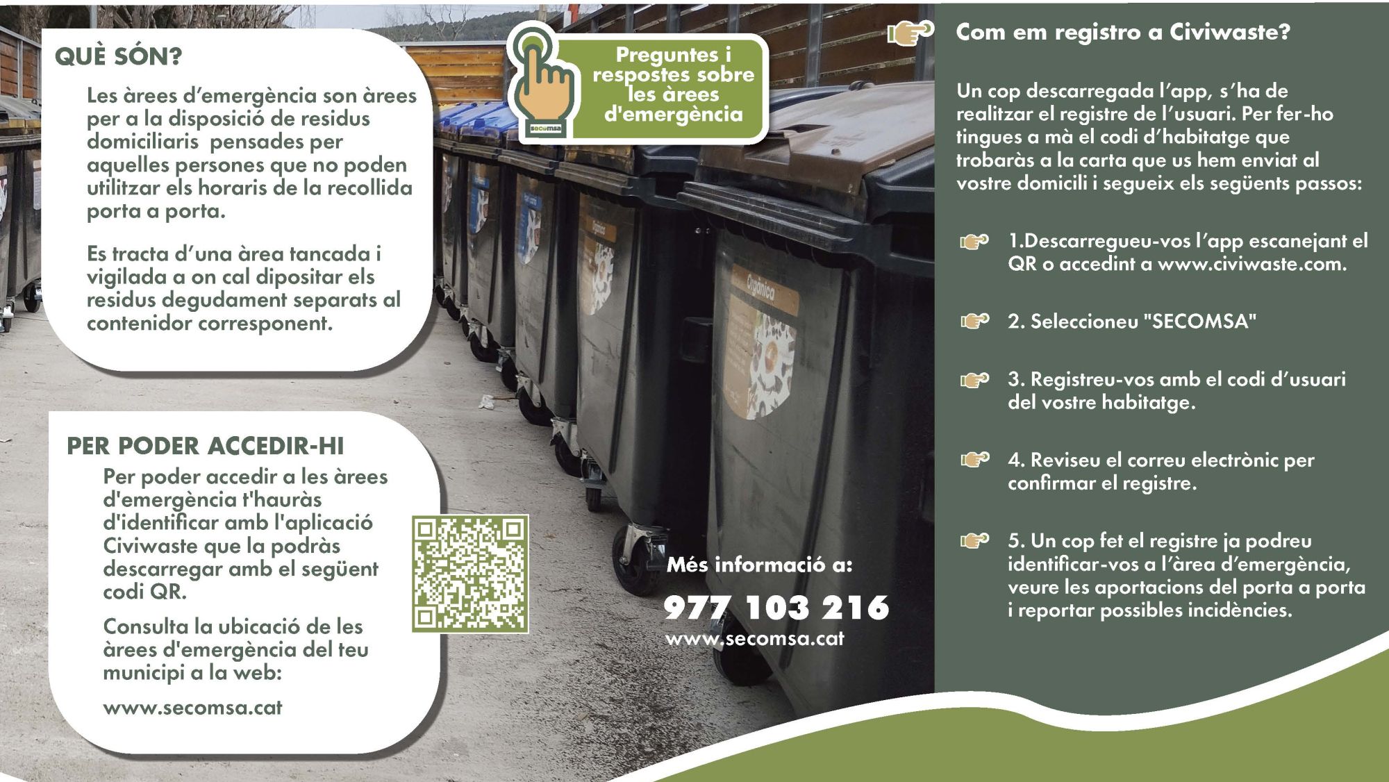 Tancament de les àrees d'emergència de Masriudoms i Vanessa Park de recollida de residus