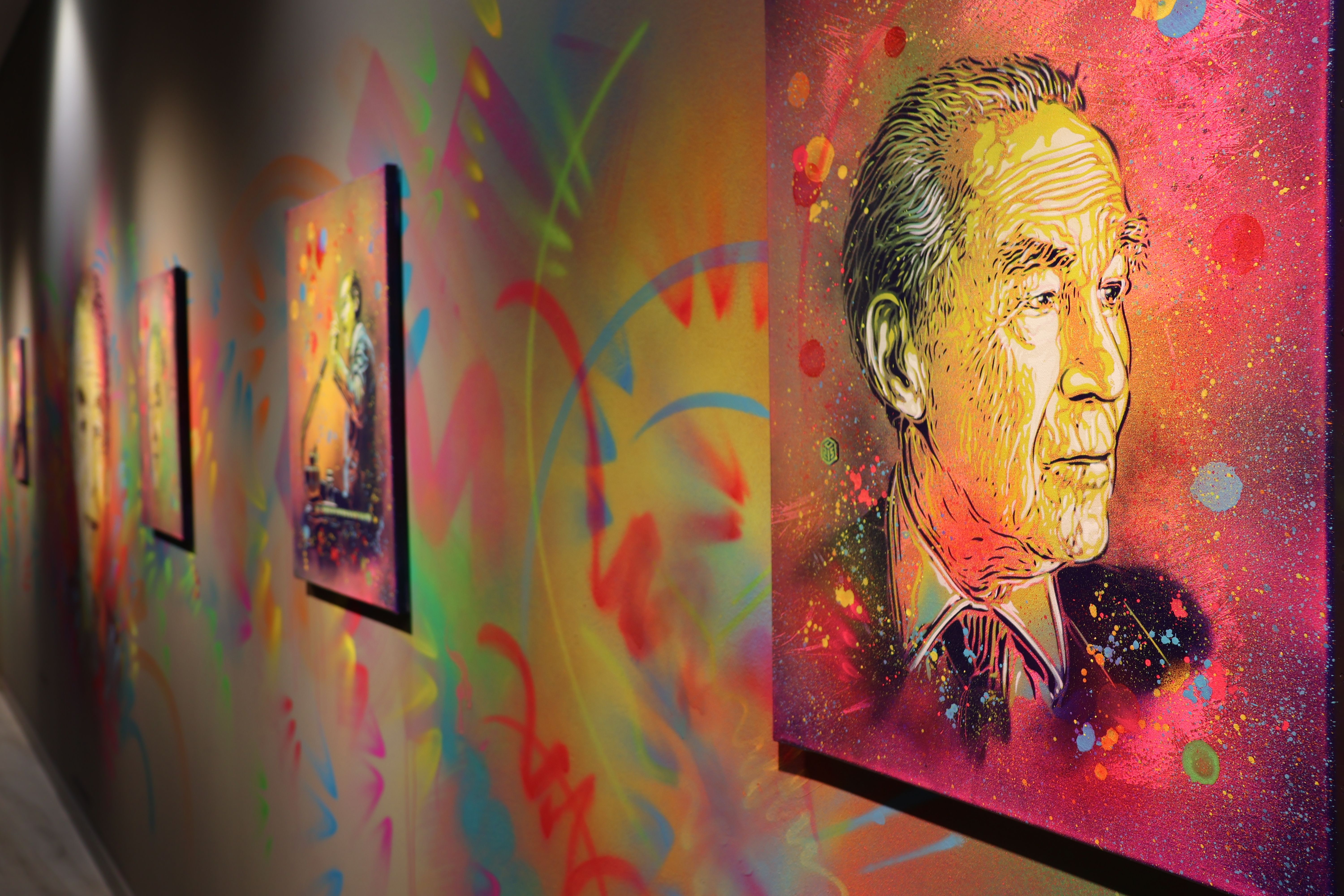 La obra del retratista Christian Guémy, conocido artísticamente como C215, en el Espai Caldes | FOTO: I.M. (ANA)