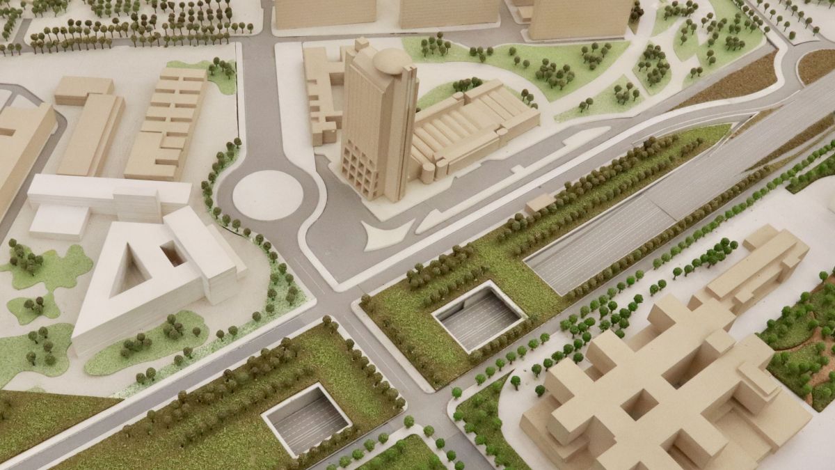 Detall de la maqueta del soterrament de la Granvia a l’Hospitalet