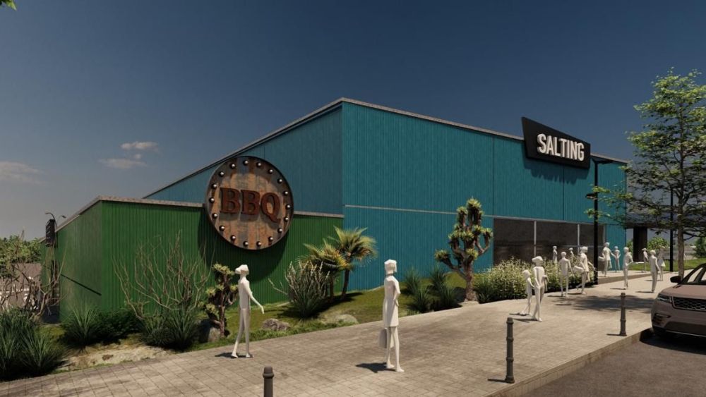 Render del futur parc de llits elàstics i d’un possible restaurant de gran format a Les Gavarres (Tarragona)