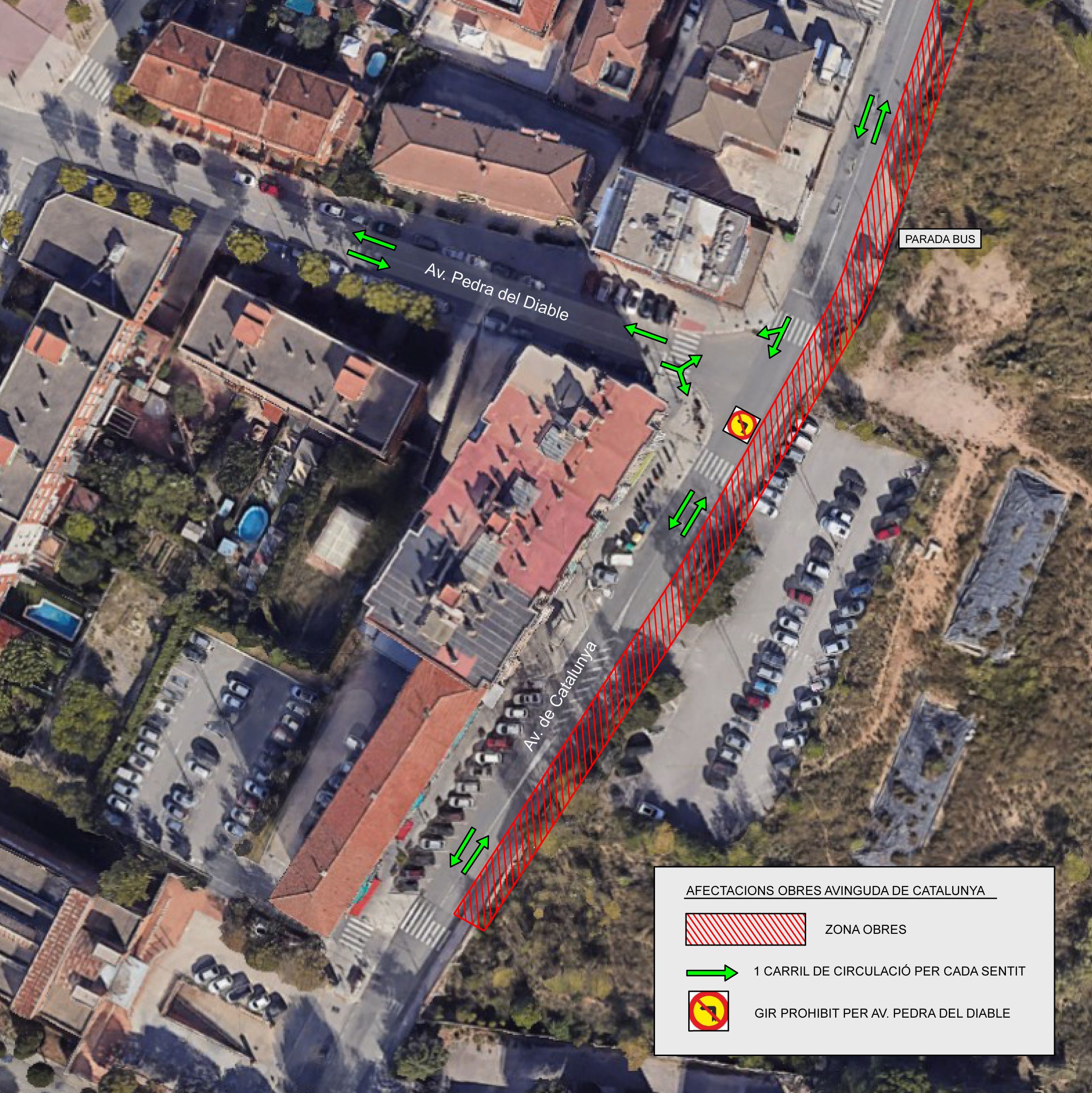 Planol afectacions Av Catalunya obres Espai Central Parets del Vallès