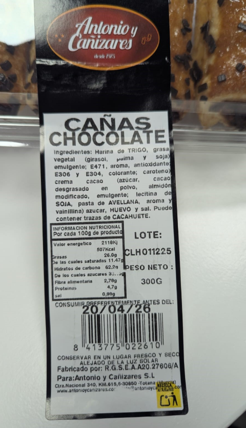 canyes de xocolata