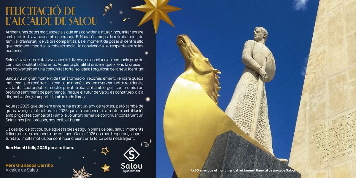 Felicitació de Nadal 2025 de l'alcalde de Salou, Pere Granados