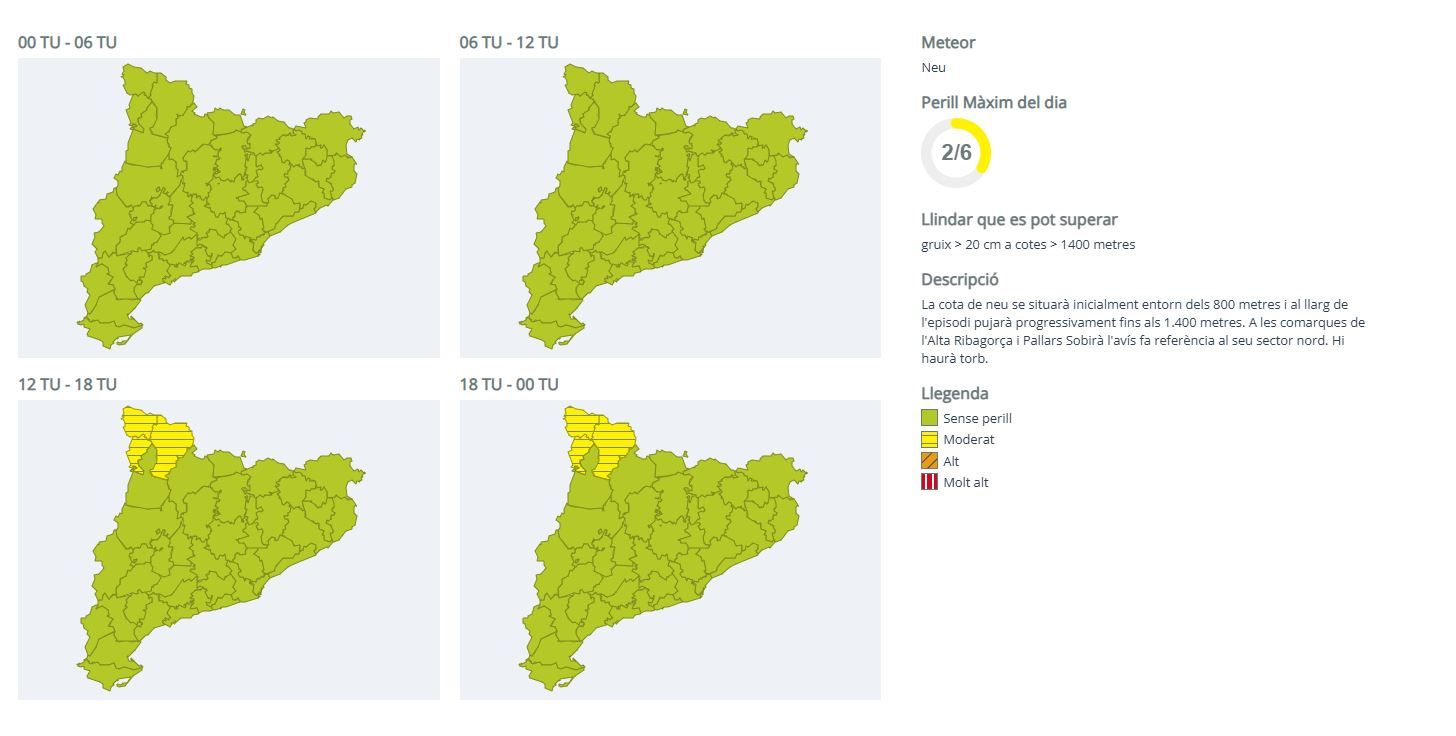 Avisos per neu aquest 7 de gener del 2026