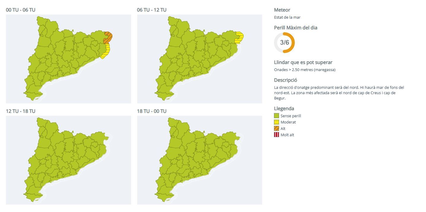 Avisos per estat de la mar aquest 7 de gener del 2026