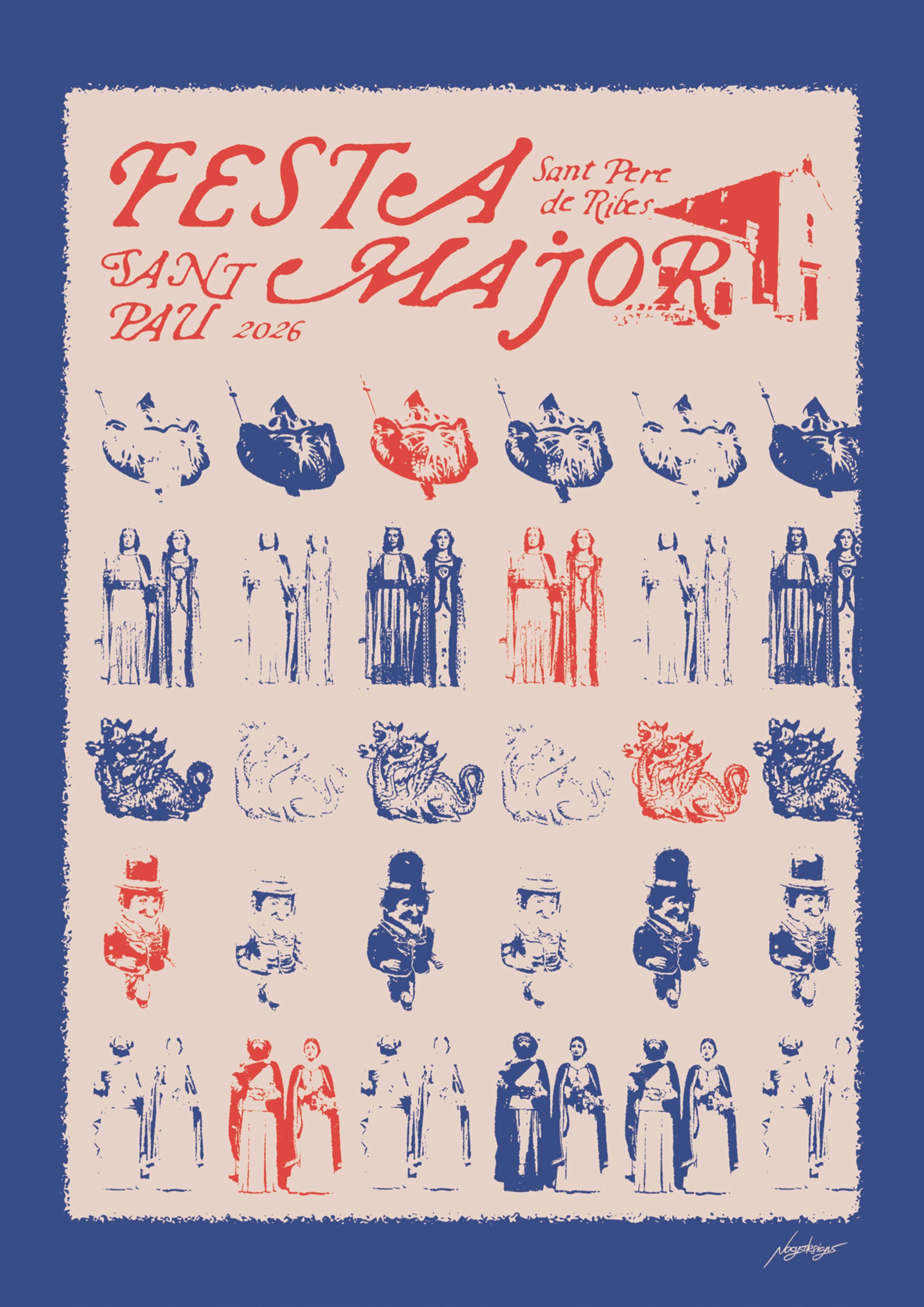 Cartell de la Festa Major de Sant Pau a Sant Pere de Ribes