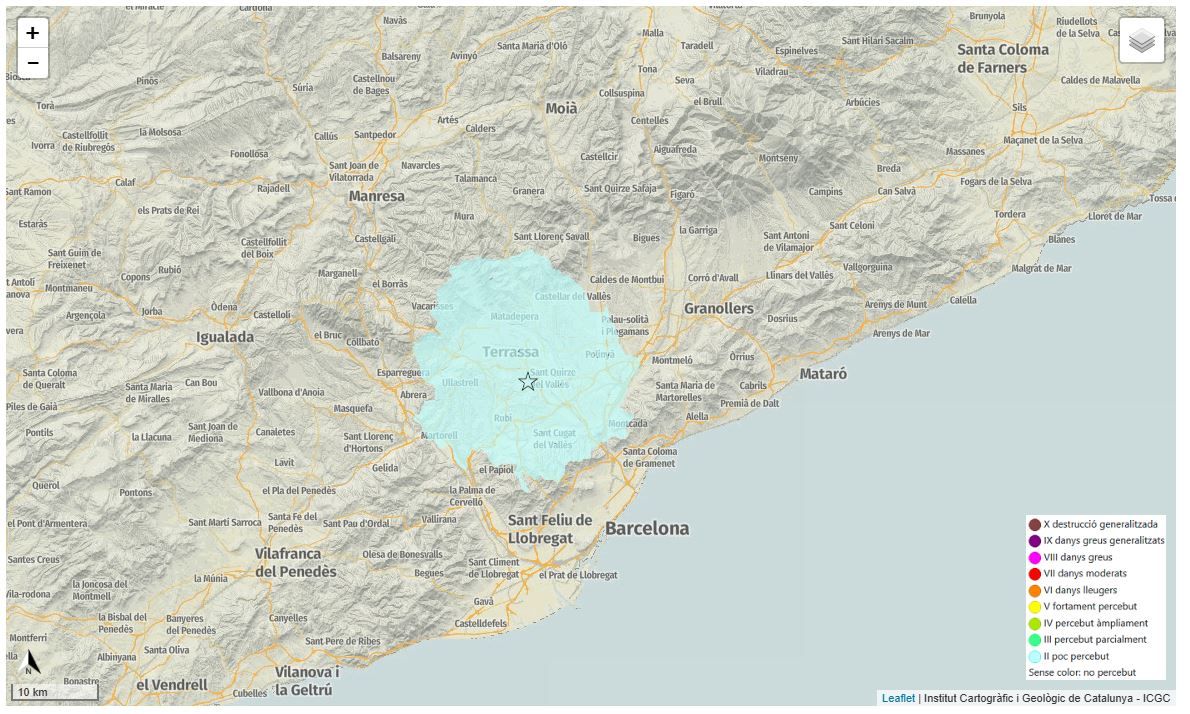 Zona on s'ha percebut lleument el terratrèmol del 9 de gener a Sant Quirze del Vallès