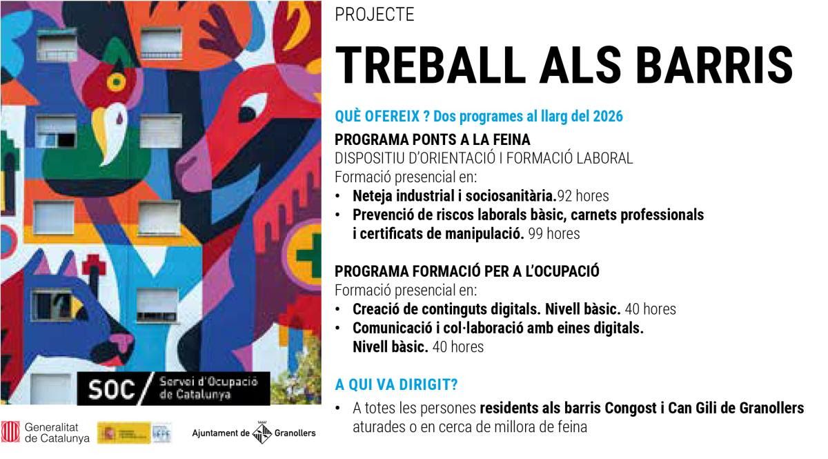 Treball als Barris de Granollers 2026