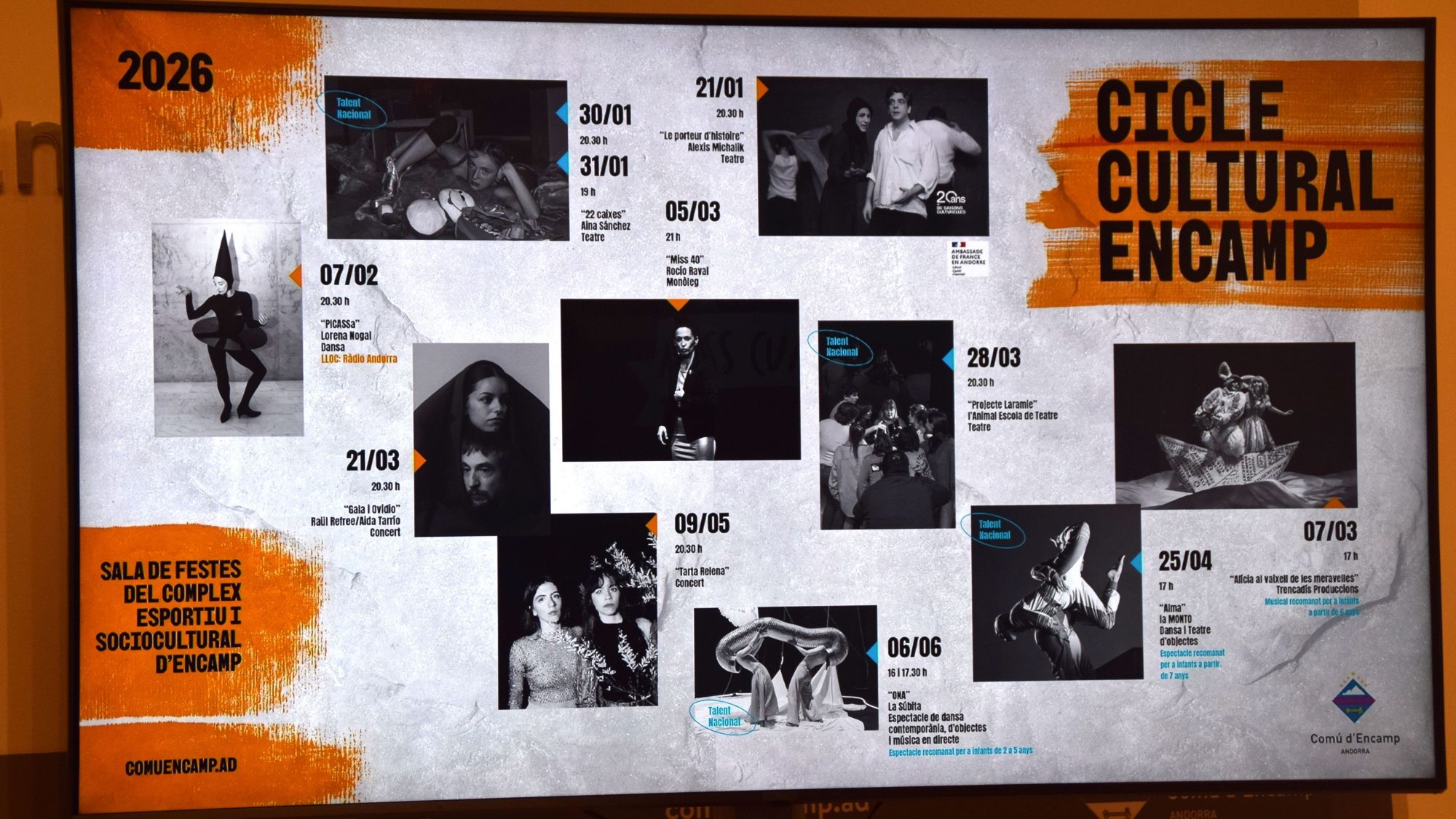 Les propostes que hi haurà en el cicle cultural d'Encamp aquest 2026 (1)