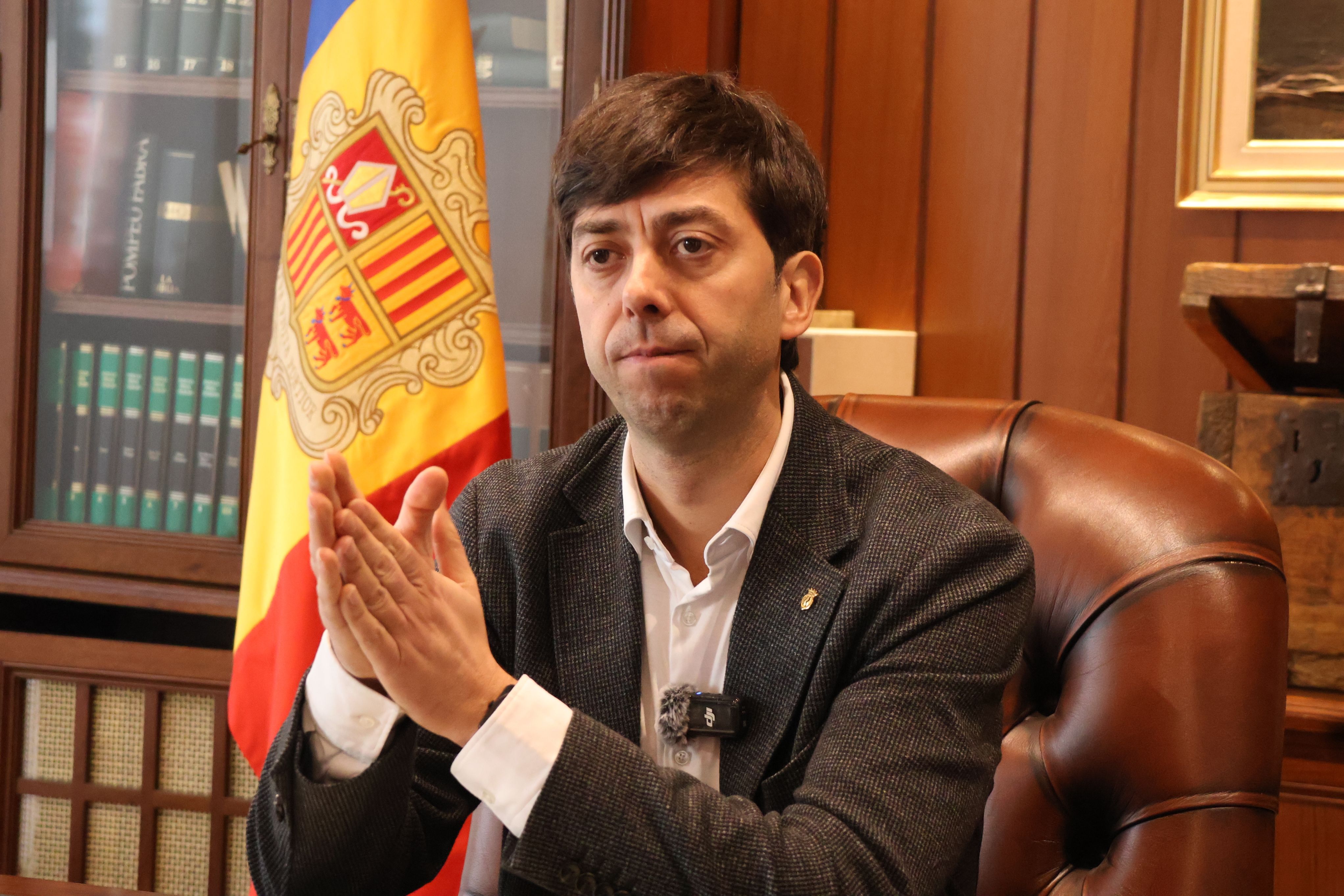 El cònsol major, Sergi González, durant l'entrevista a l'Agència de Notícies Andorrana | FOTO: I.M. (ANA)