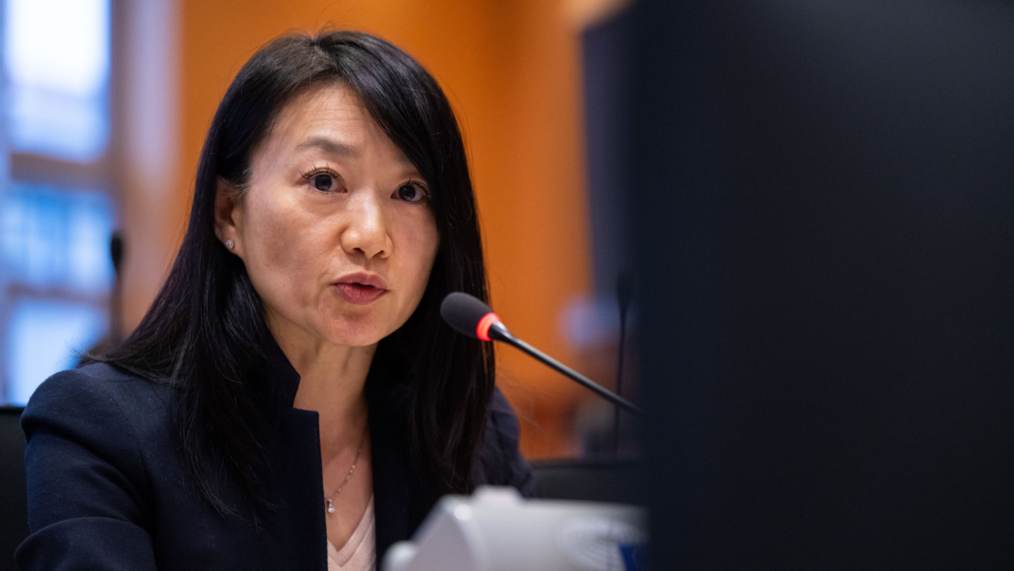 La directora jurídica de Shein, Yinan Zhu, durant la seva compareixença davant el comitè per al Mercat Intern i Protecció del Consumidor del Parlament Europeu