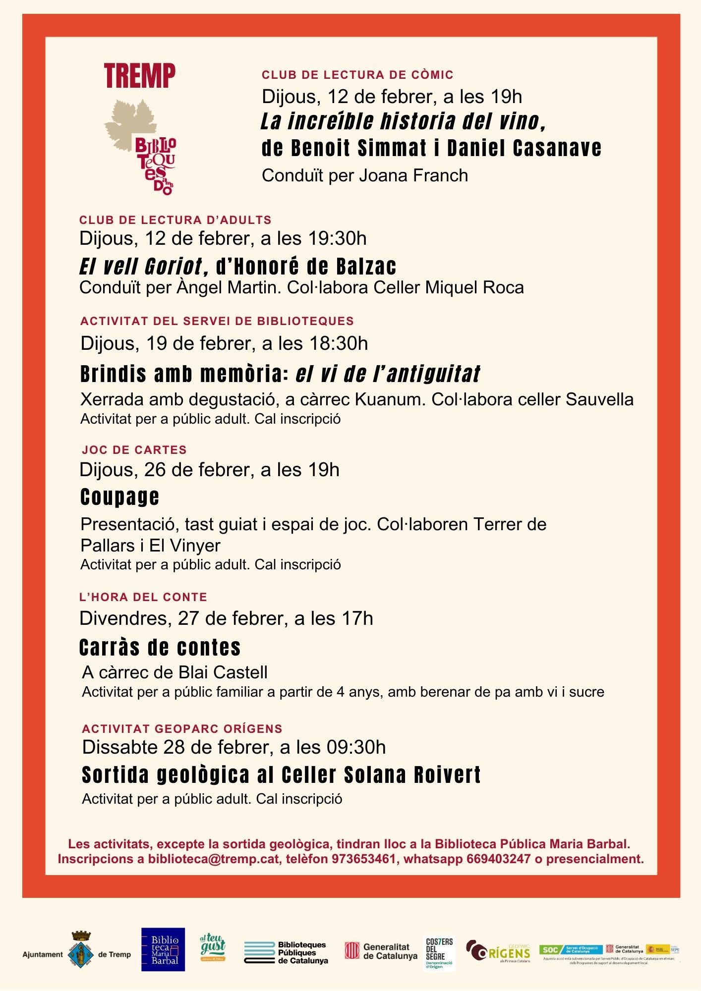 Programació del projecte Biblioteques amb DO a Tremp