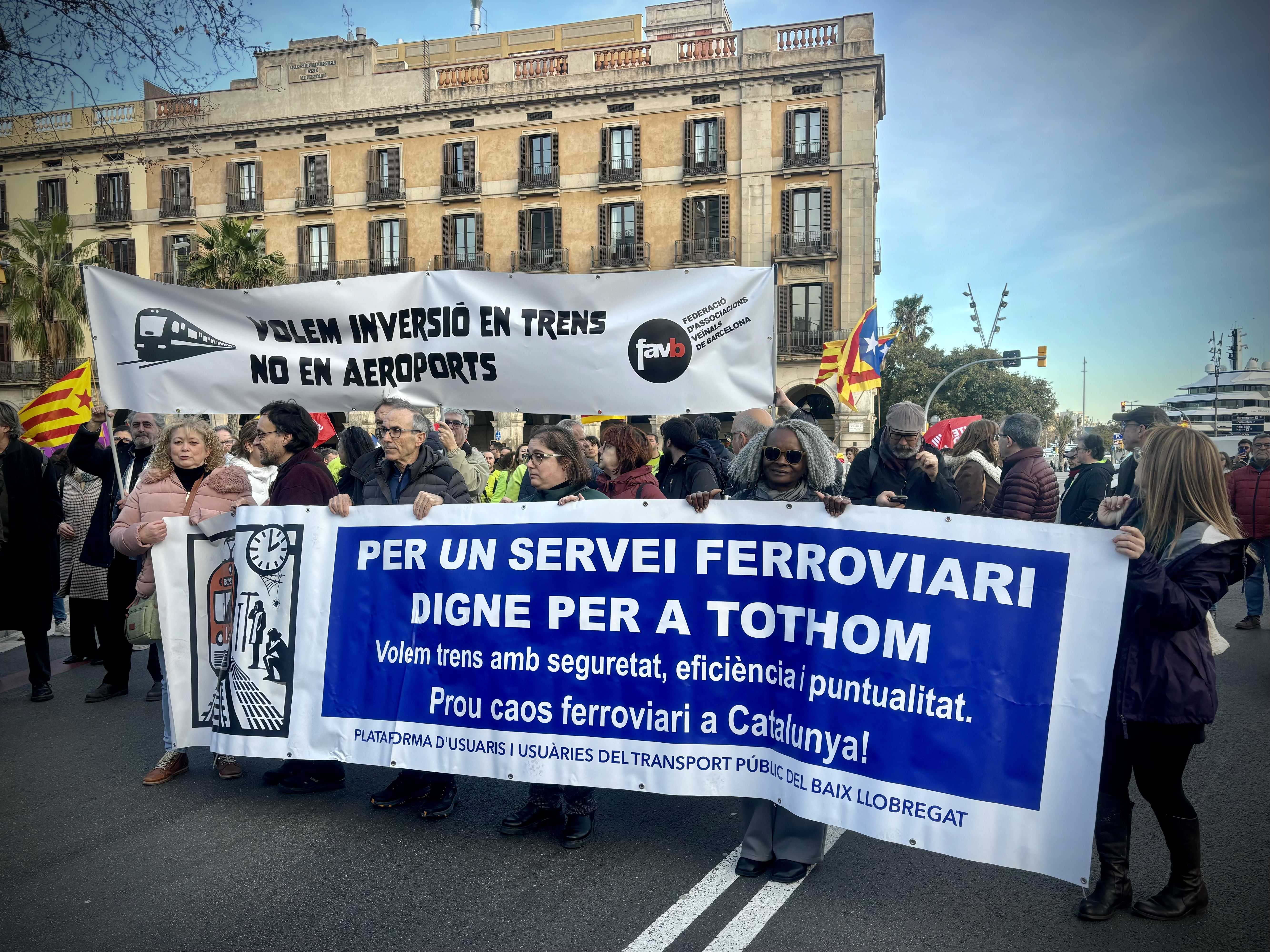 manifestació trens barcelona