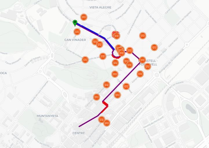 Mapa de recorregut de les rues de Carnaval 2026 de Castelldefels