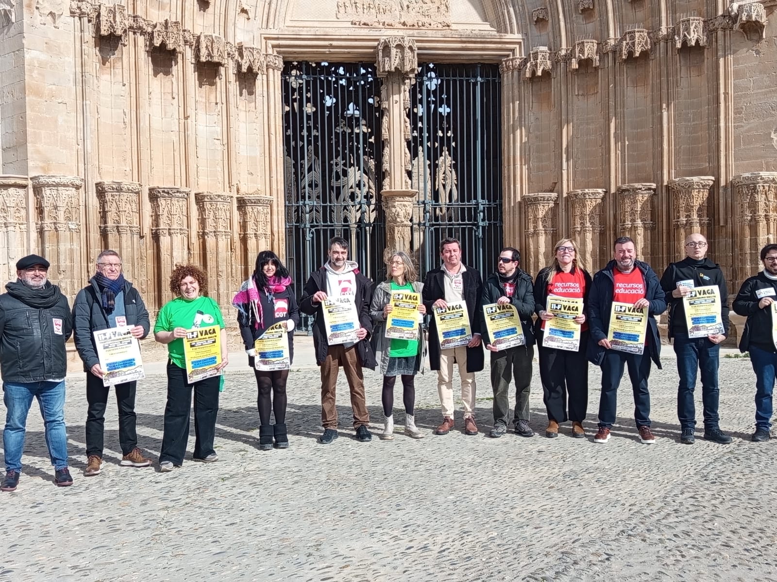 La Seu Vella va acollir dilluns la presentació del cartell de la vaga amb representants de diverses organitzacions sindicals de Lleida.