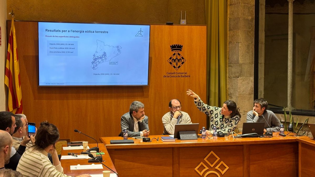 Presentació del PLATER, el pla de la Generalitat per ordenar territorialment el desplegament de les energies renovables, a la Conca de Barberà