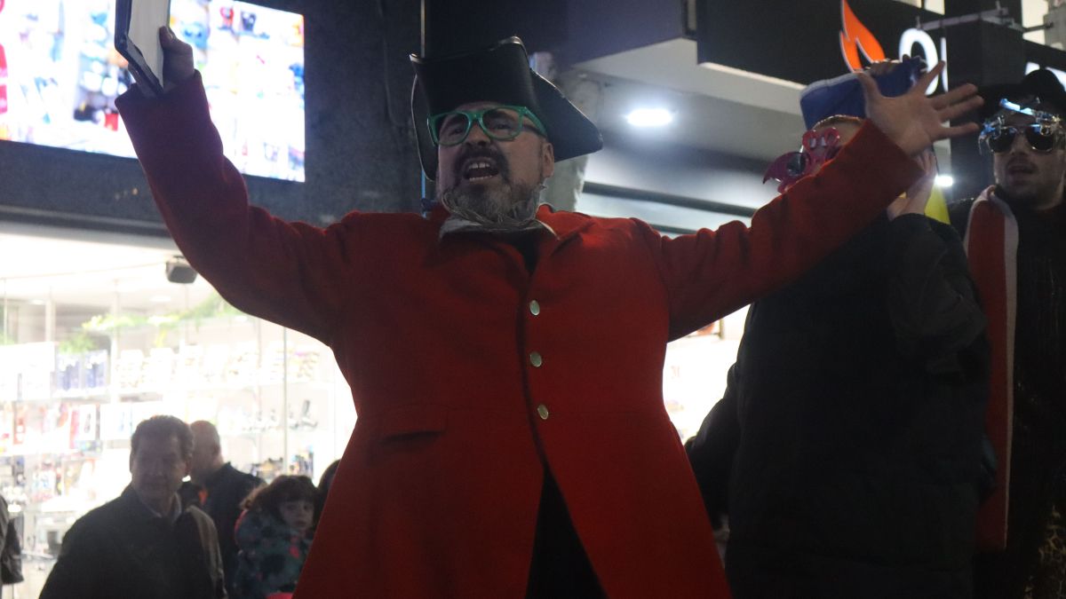El pregoner del Carnaval d'Andorra la Vella, Joan Hernández, membre del grup Xtravaganxa