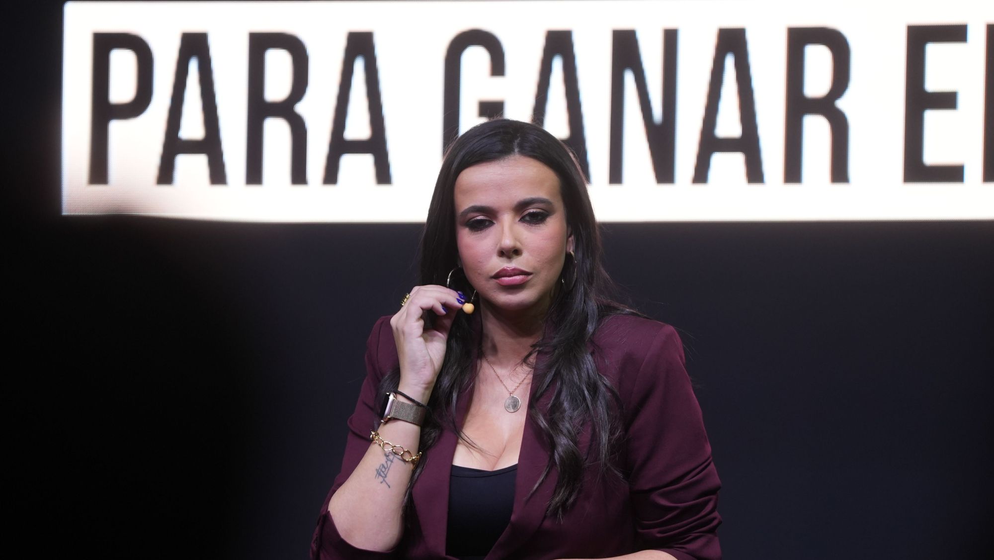 La periodista Sara Santaolalla, aquest dimecres a l'acte celebrat a Madrid