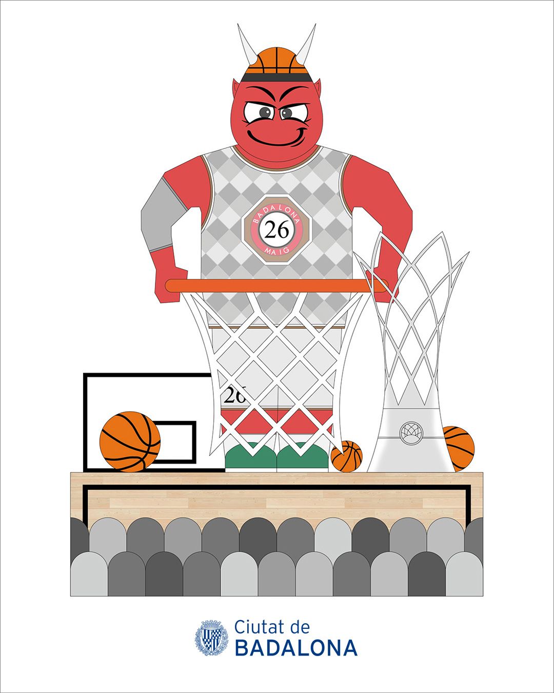 Badalona presenta el Dimoni “El 6è jugador” i els elements centrals de les Festes de Maig 2026