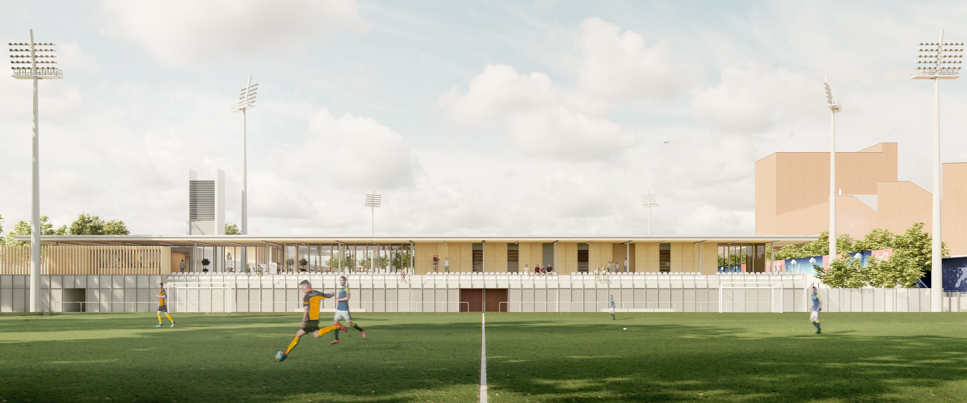 Render de la renovació del Camp Municipal de Futbol de Viladecans 2