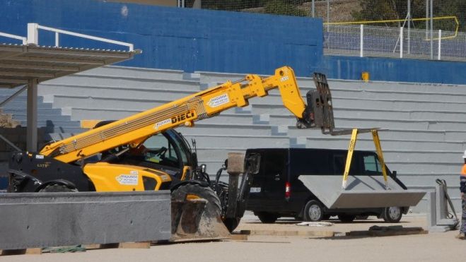 Obres a l'Estadi Municipal de Roquetes