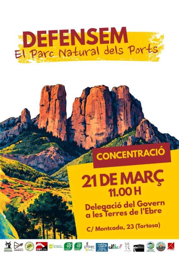 Concentració en defensa del Parc Natural dels Ports i el seu director Toni Curcó