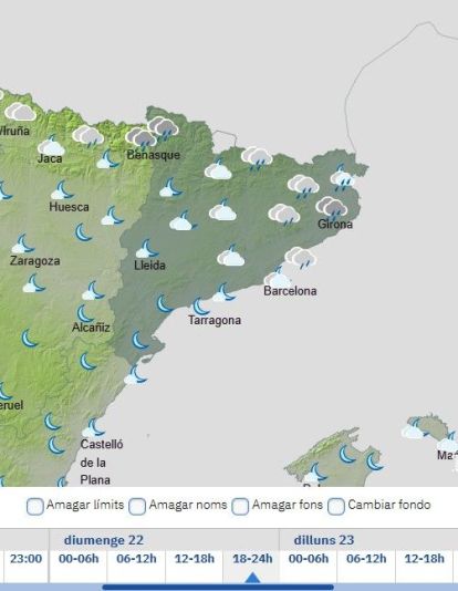 Diumenge les pluges arribaran per l'extrem nord de Girona