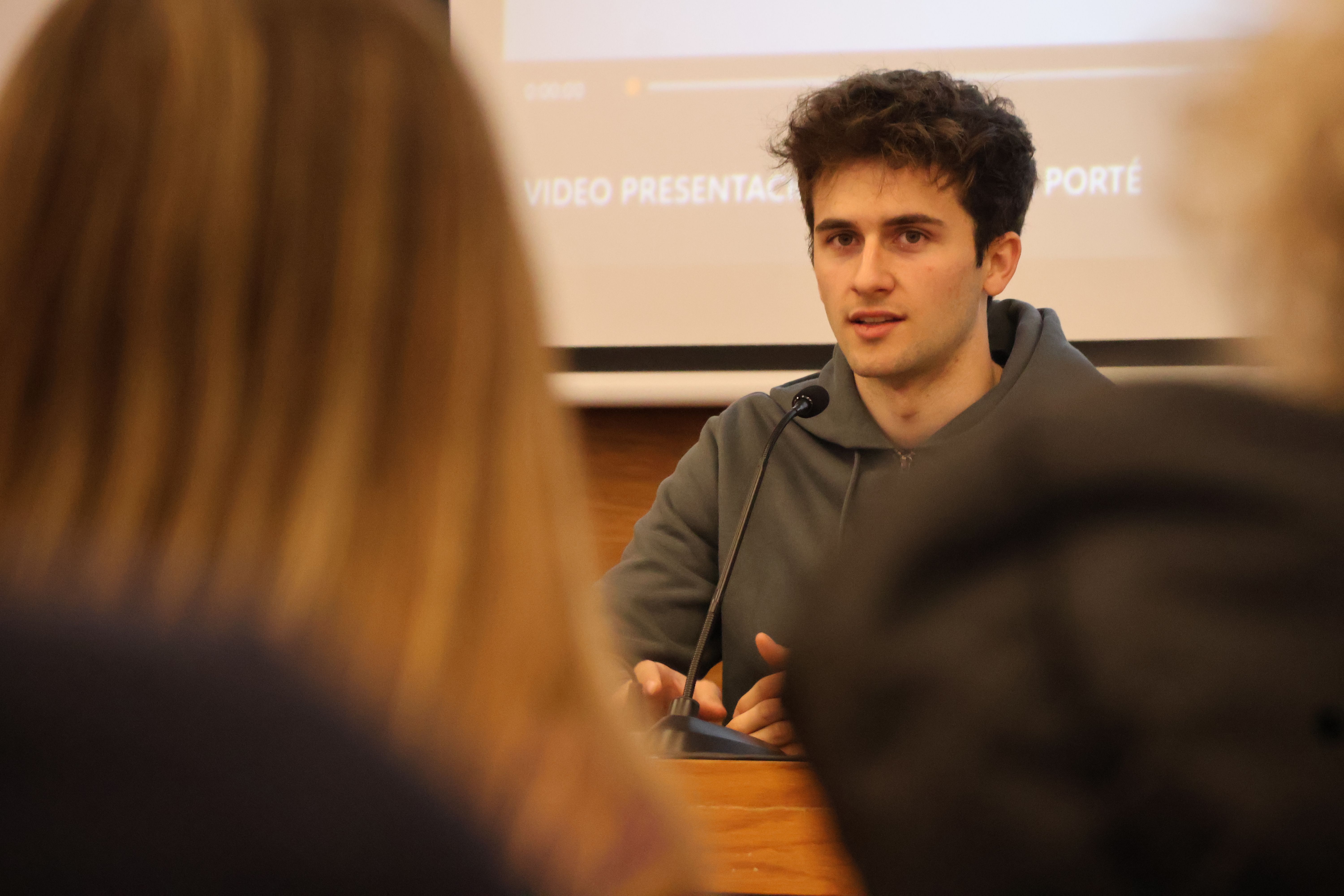 El piloto andorrano Frank Porté durante el acto de renovación del patrocinio con Andbank | FOTO: I.M. (ANA)