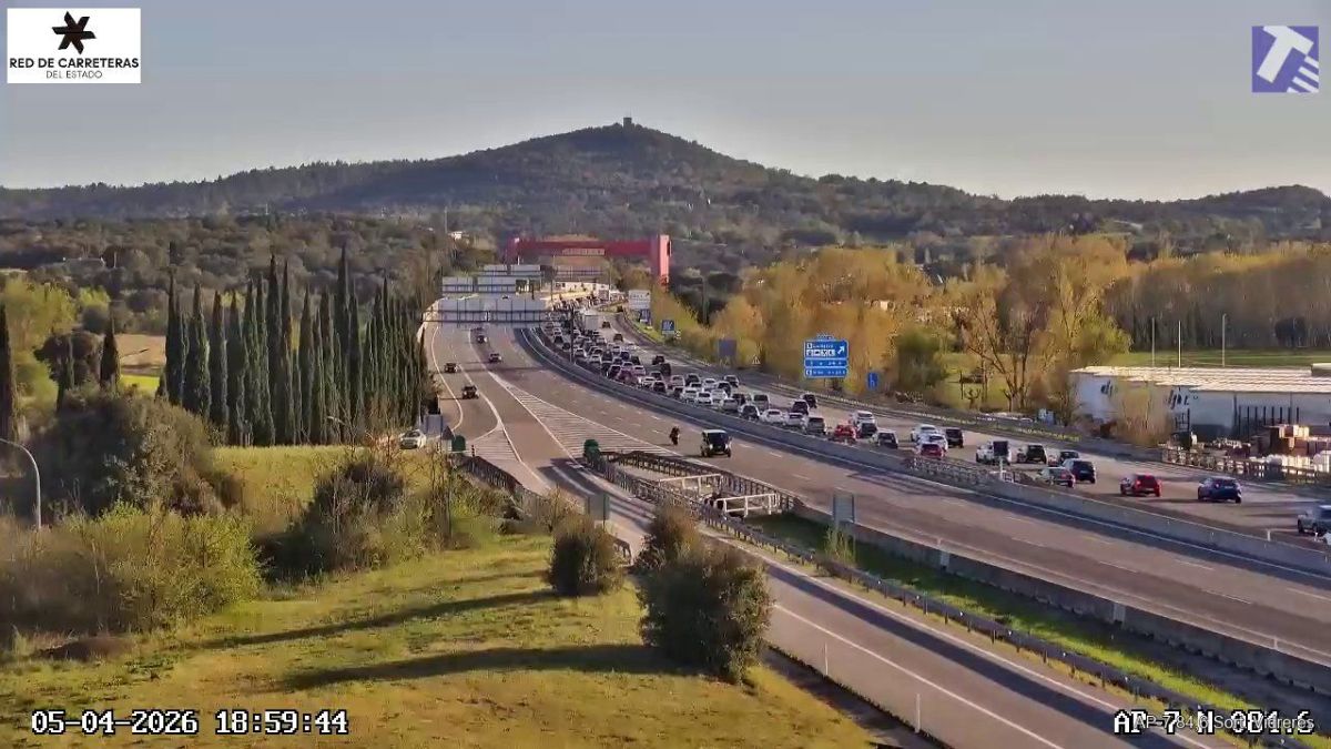 Retencions a l'AP 7 entre Vidreres i Maçanet de la Selva en l'operació tornada de Setmana Santa