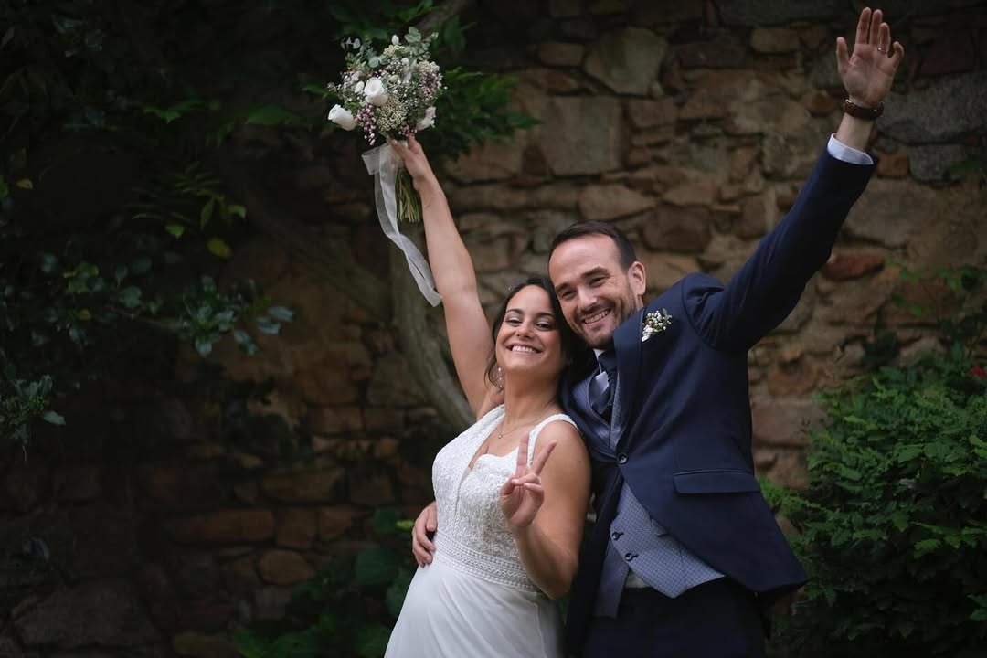 Laia Coll i Gerard Bellera en el seu casament
