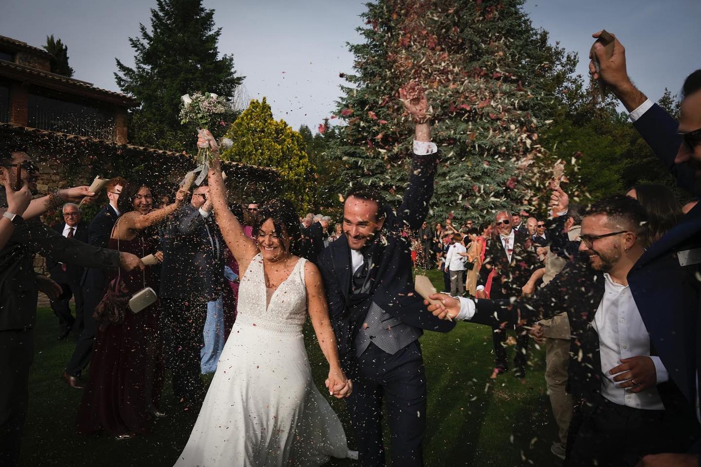 Laia Coll i Gerard Bellera durant el seu casament