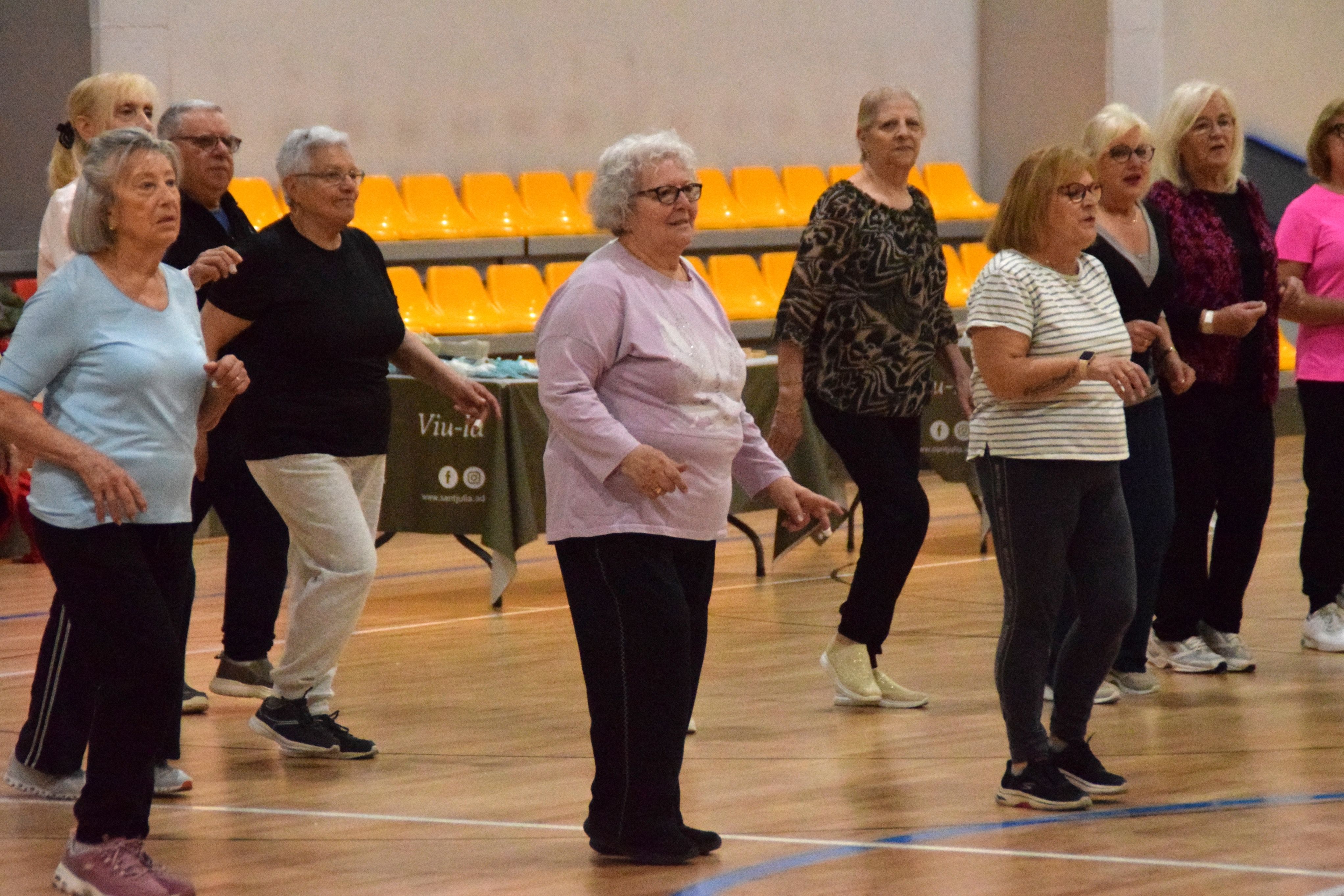 Un grup de padrins fent una activitat dinàmica per moure's (1)