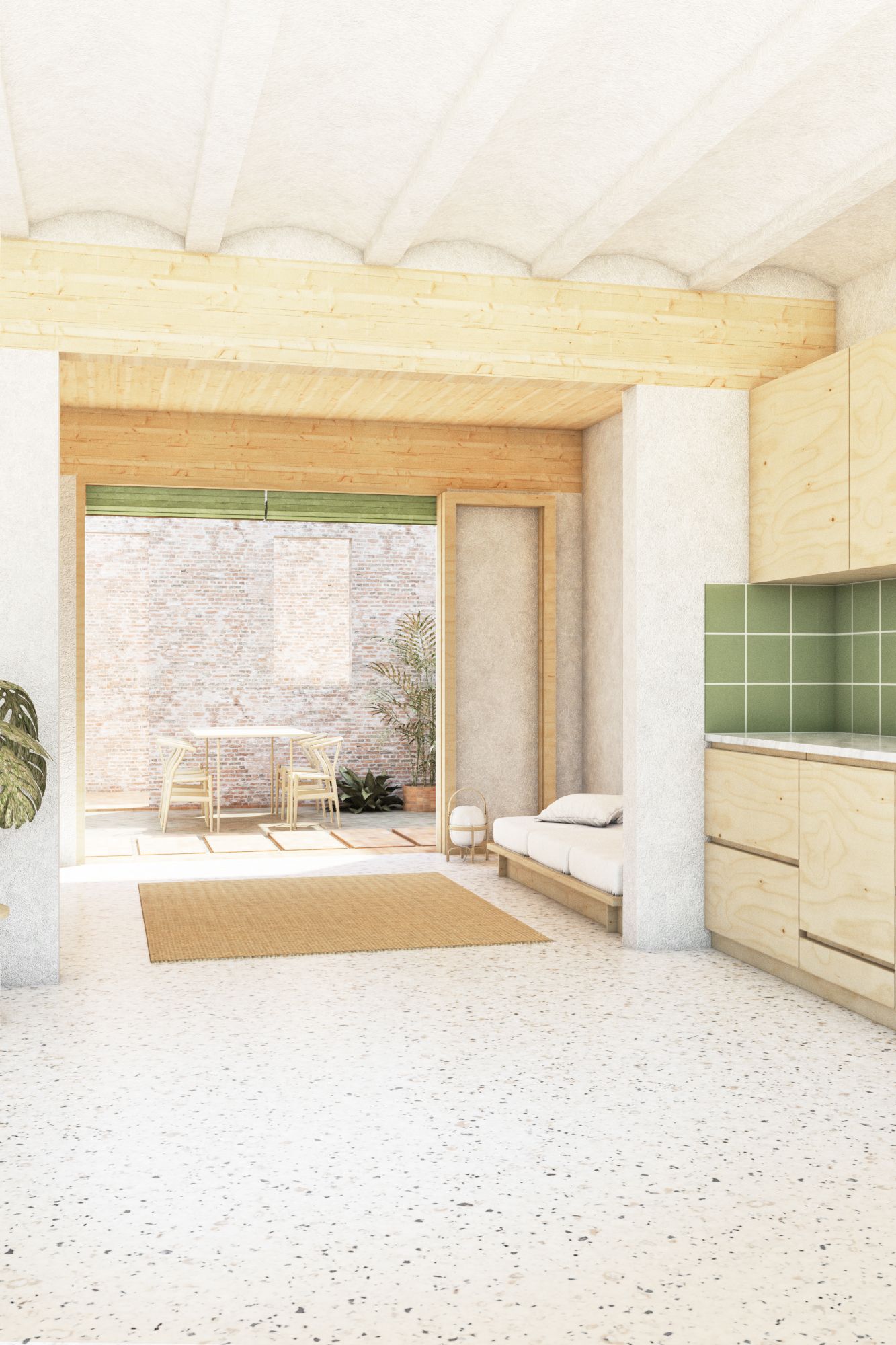 Renders de les cases rehabilitades al passatge de Pons a l’Hospitalet de Llobregat 2