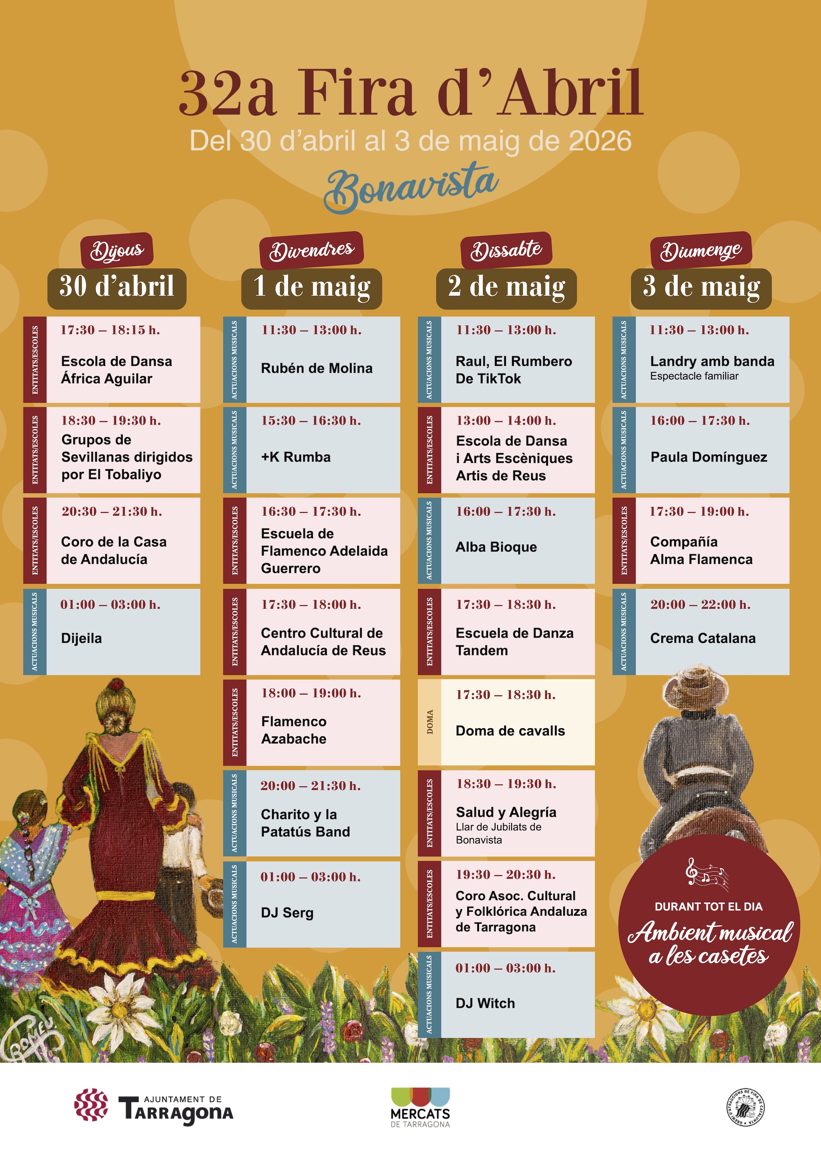 Graella programació FIRA ABRIL 2026 Bonavista